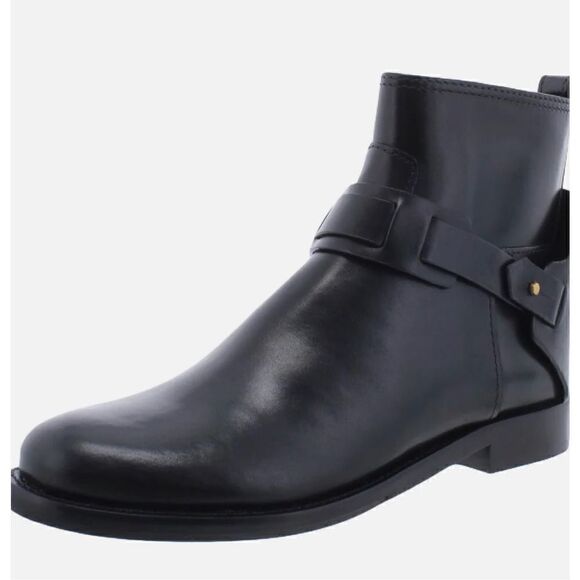 Tory Burch Colton Black Leather Logo Bootie NWOB Size 6 - Picture 1 of 9